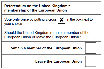 British exit vote ballot